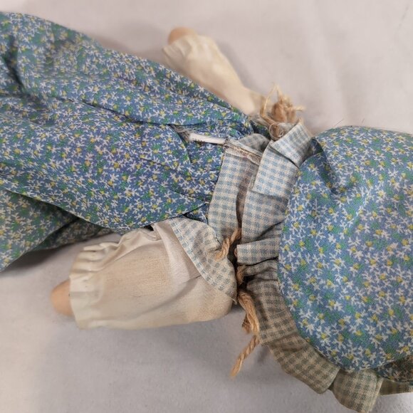 Holly Hobbie Knickerbocker American Greetings Blue Dress Plush Rag Doll Vintage - Picture 9 of 13